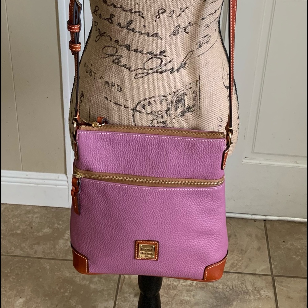 Dooney and Bourke Mauve Pebble Leather Crossbody.